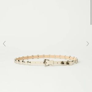 B-Low the Belt Cream Belt with Silver Studs